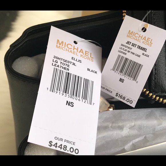 🌷MICHAEL KORS Large Black Ellis Chain Tote Set - Picture 6 of 8